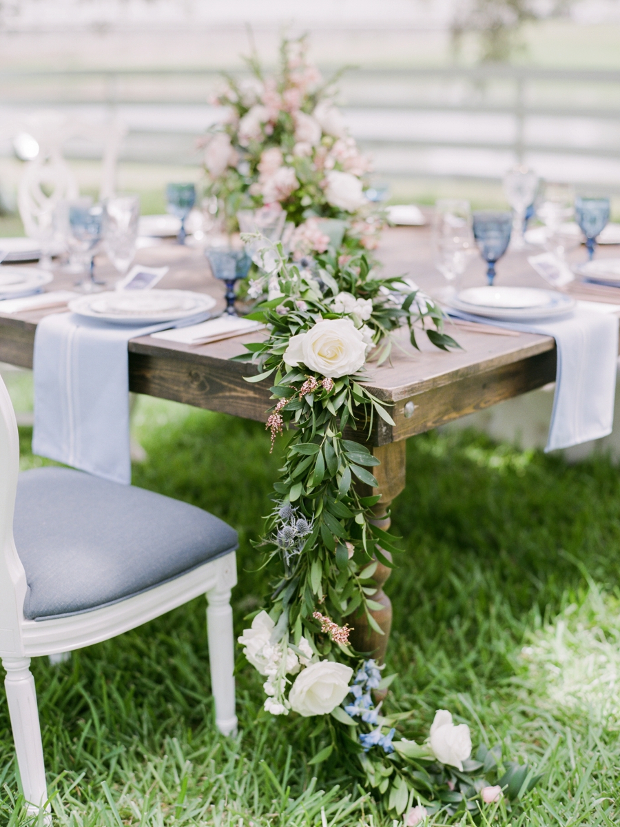 Blue & Blush Chambray Inspired Wedding Ideas via TheELD.com