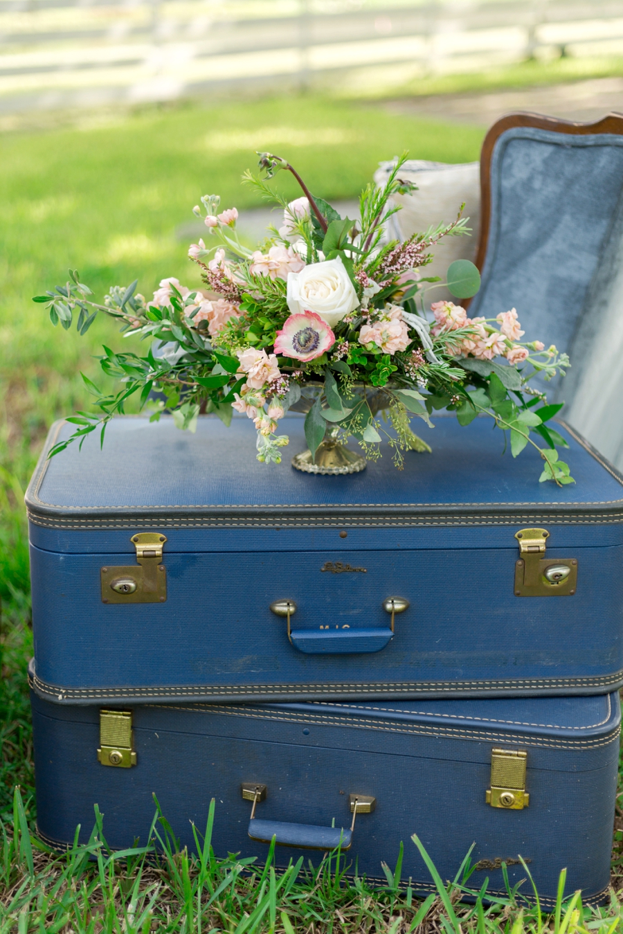 Blue & Blush Chambray Inspired Wedding Ideas via TheELD.com