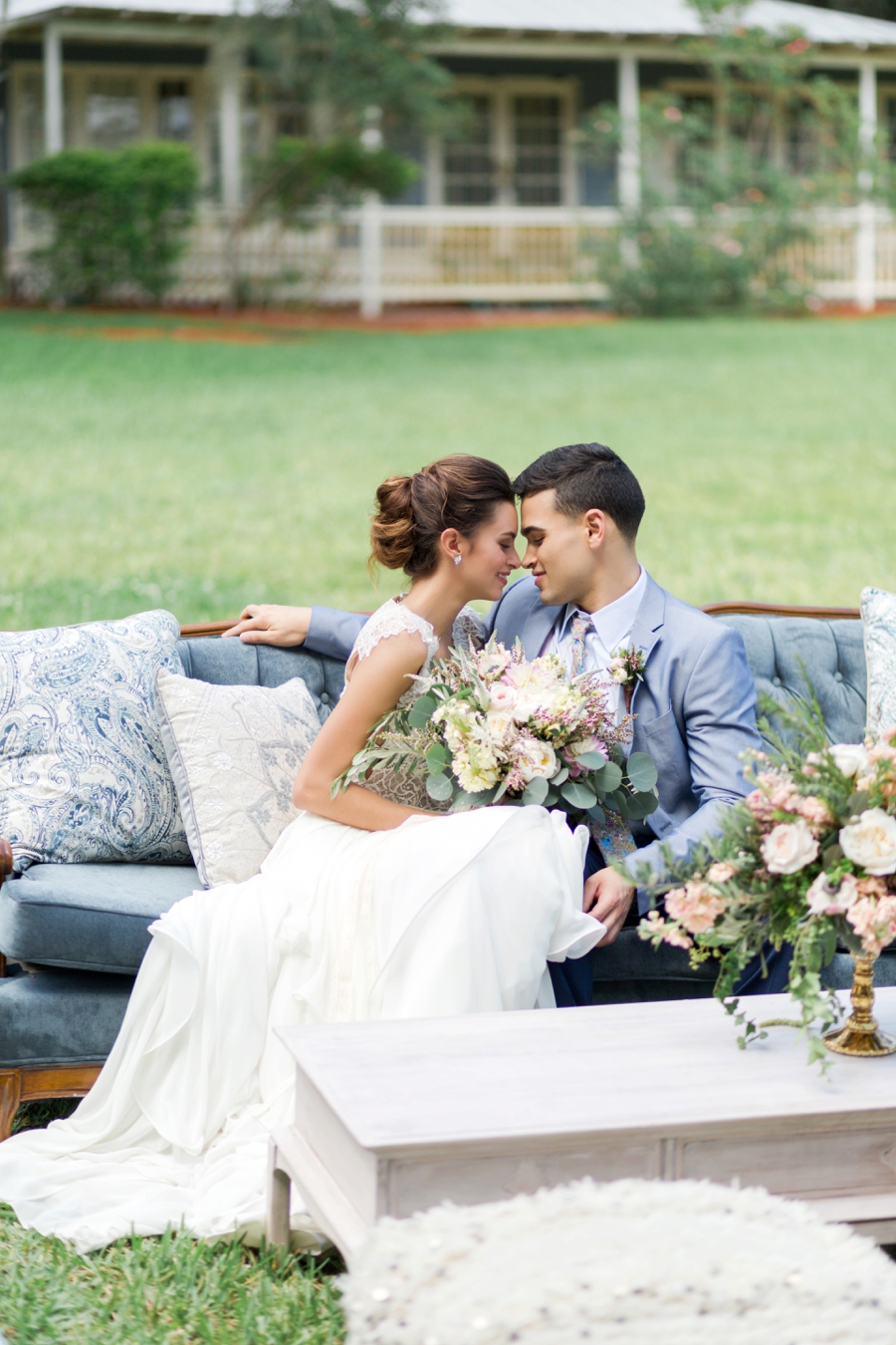 Blue & Blush Chambray Inspired Wedding Ideas via TheELD.com