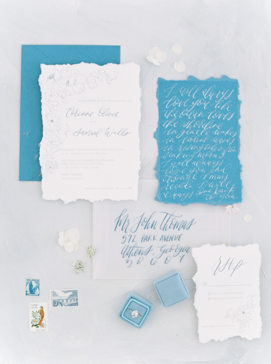 Modern Elegant Blue and Gray Wedding Ideas via TheELD.com