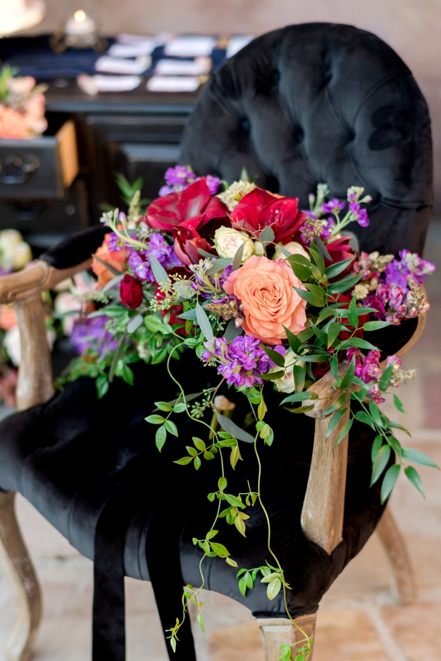 Jewel Toned Vintage Romantic Wedding Ideas via TheELD.com