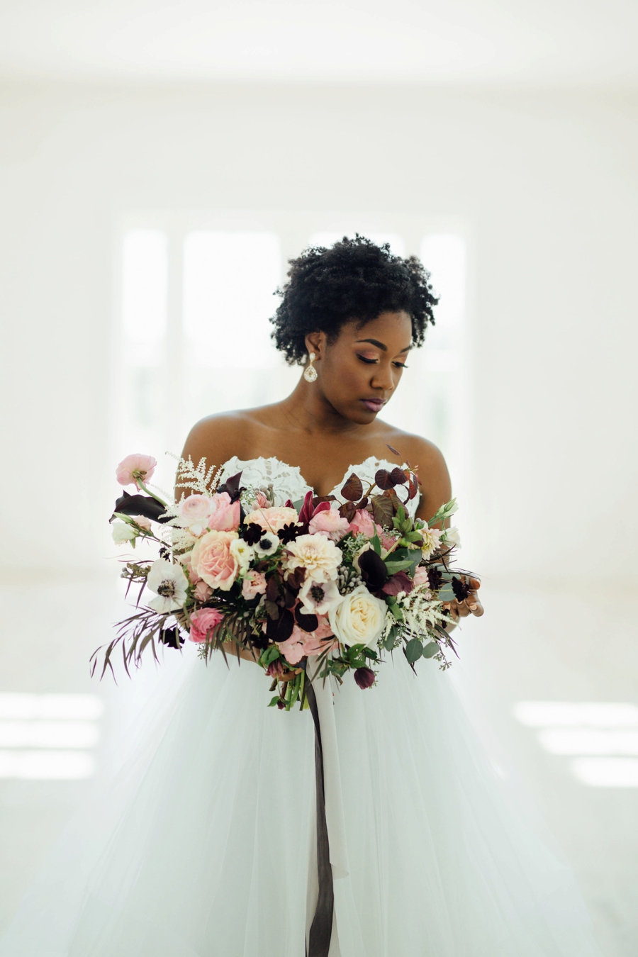 Moody, Romantic Blush & Burgundy Wedding Ideas via TheELD.com