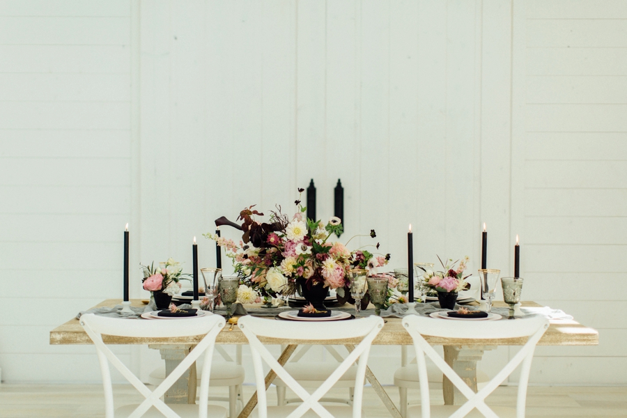 Moody, Romantic Blush & Burgundy Wedding Ideas via TheELD.com