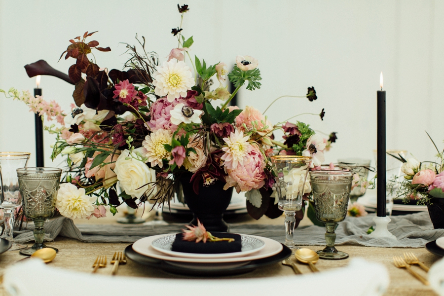 Moody, Romantic Blush & Burgundy Wedding Ideas via TheELD.com