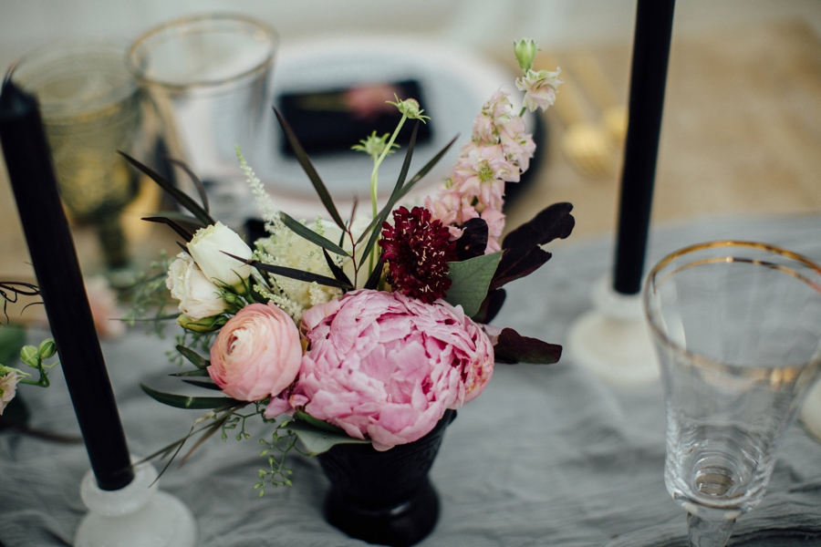 Moody, Romantic Blush & Burgundy Wedding Ideas via TheELD.com