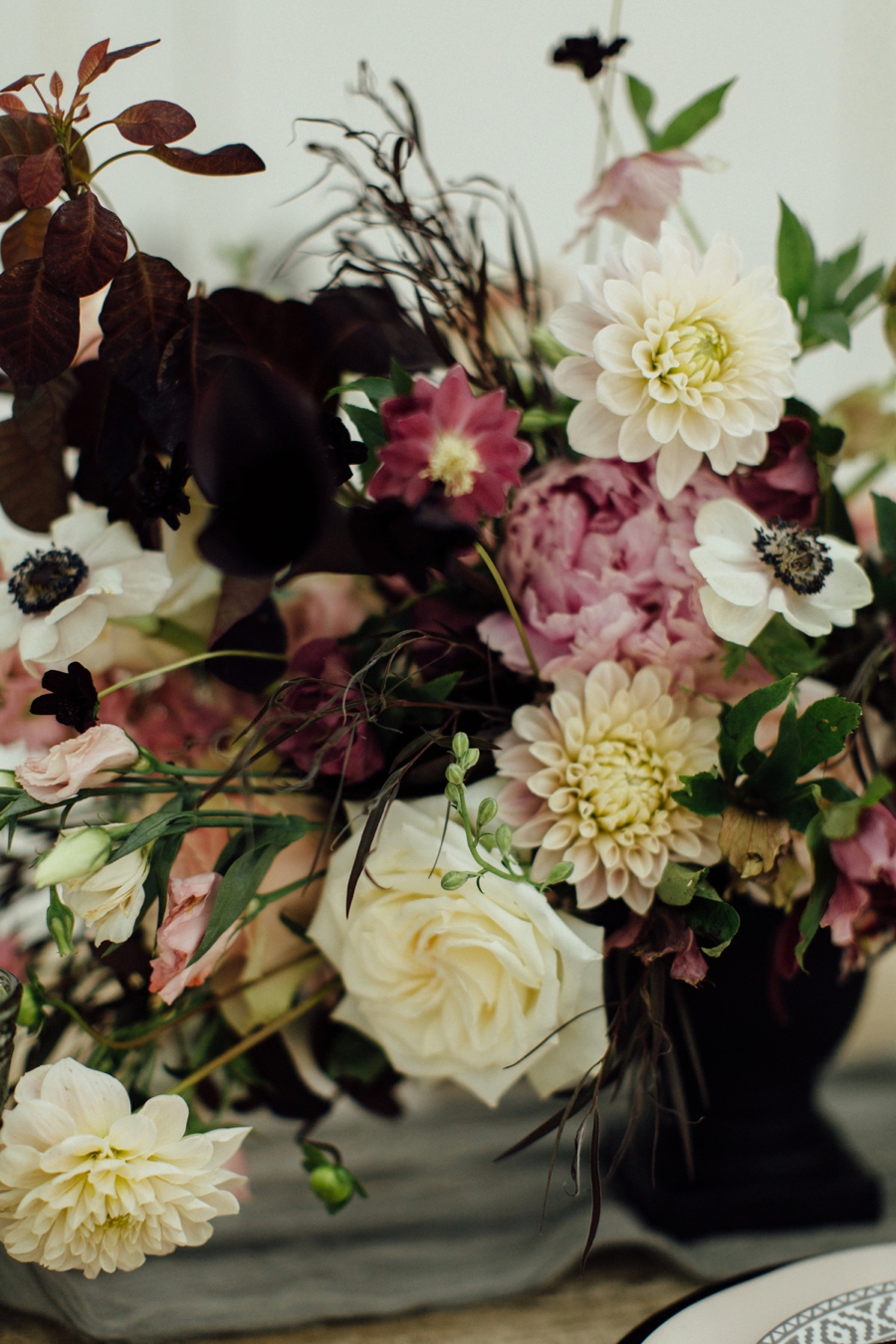 Moody, Romantic Blush & Burgundy Wedding Ideas via TheELD.com