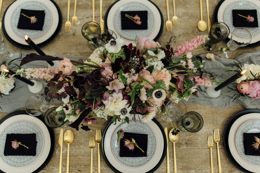 Moody, Romantic Blush & Burgundy Wedding Ideas via TheELD.com