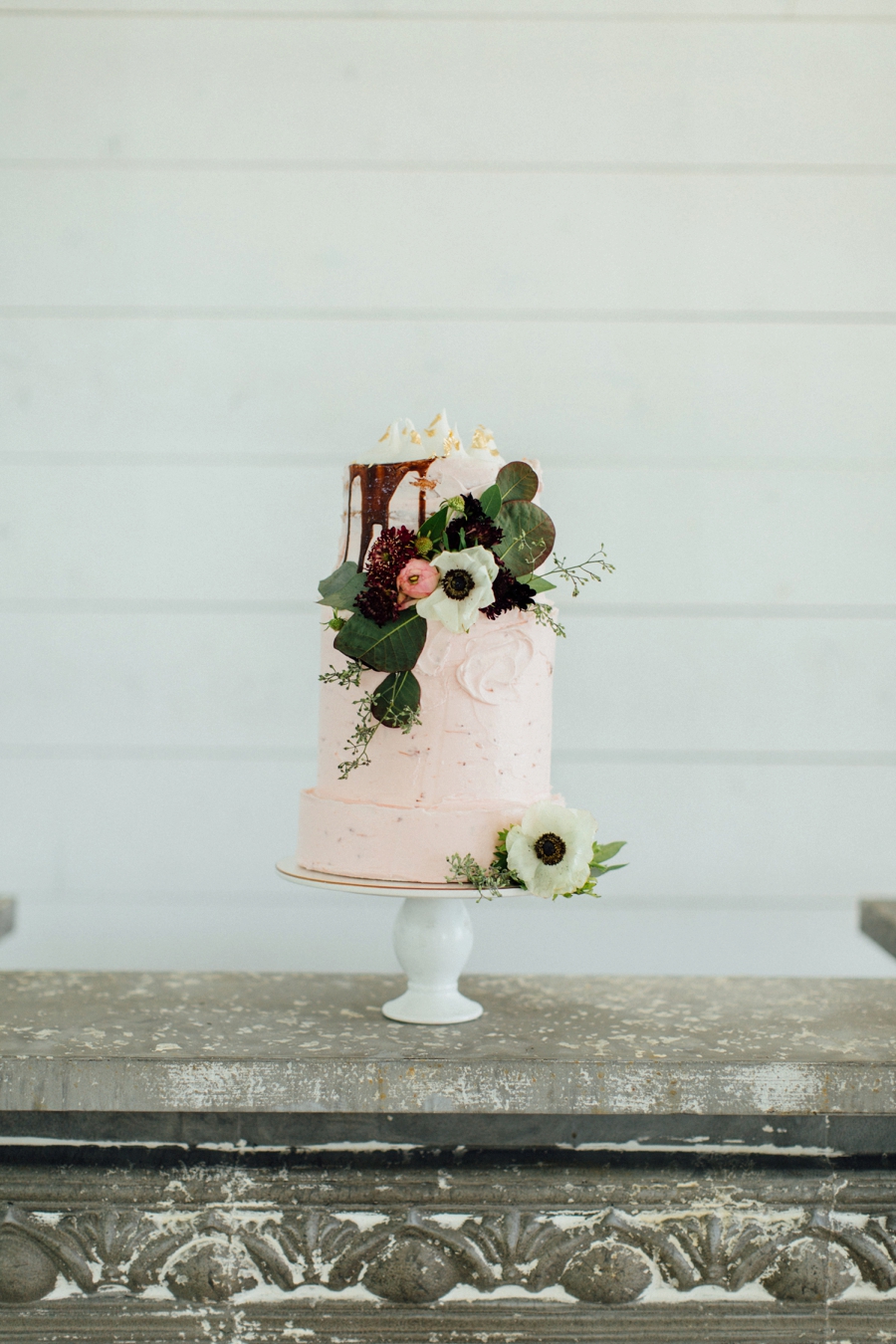 Moody, Romantic Blush & Burgundy Wedding Ideas via TheELD.com