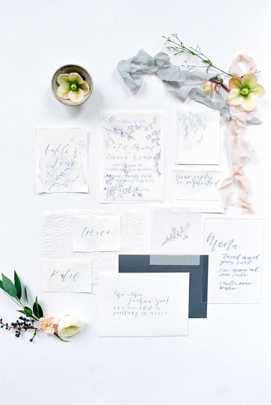 Blue Romantic Organic Wedding Ideas via TheELD.com