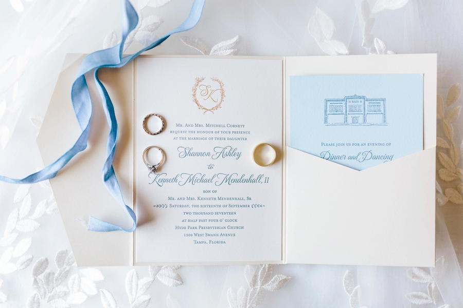 A Romantic Blush & Blue Tampa Wedding via TheELD.com