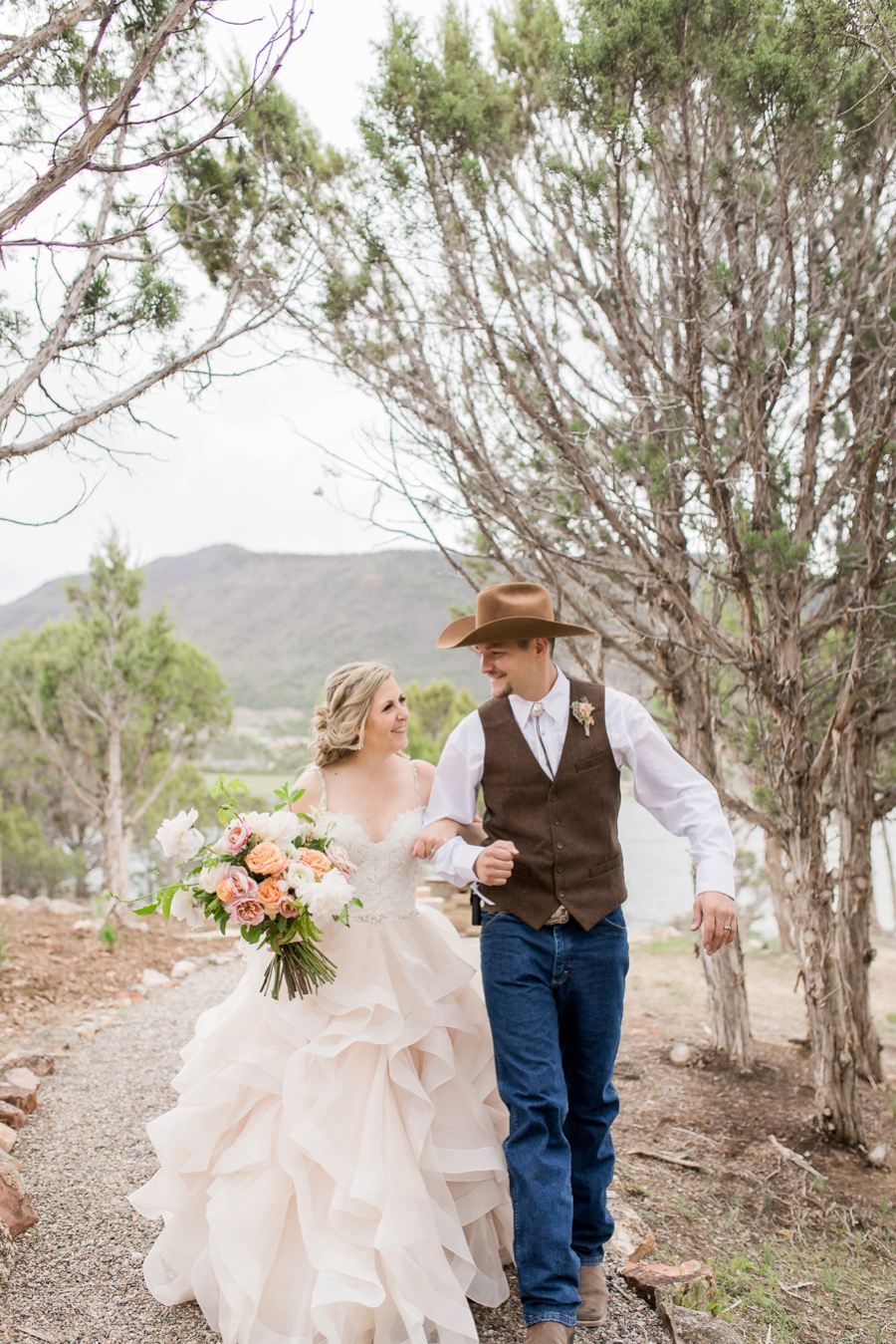 Blush & Peach Colorado Ranch Wedding via TheELD.com