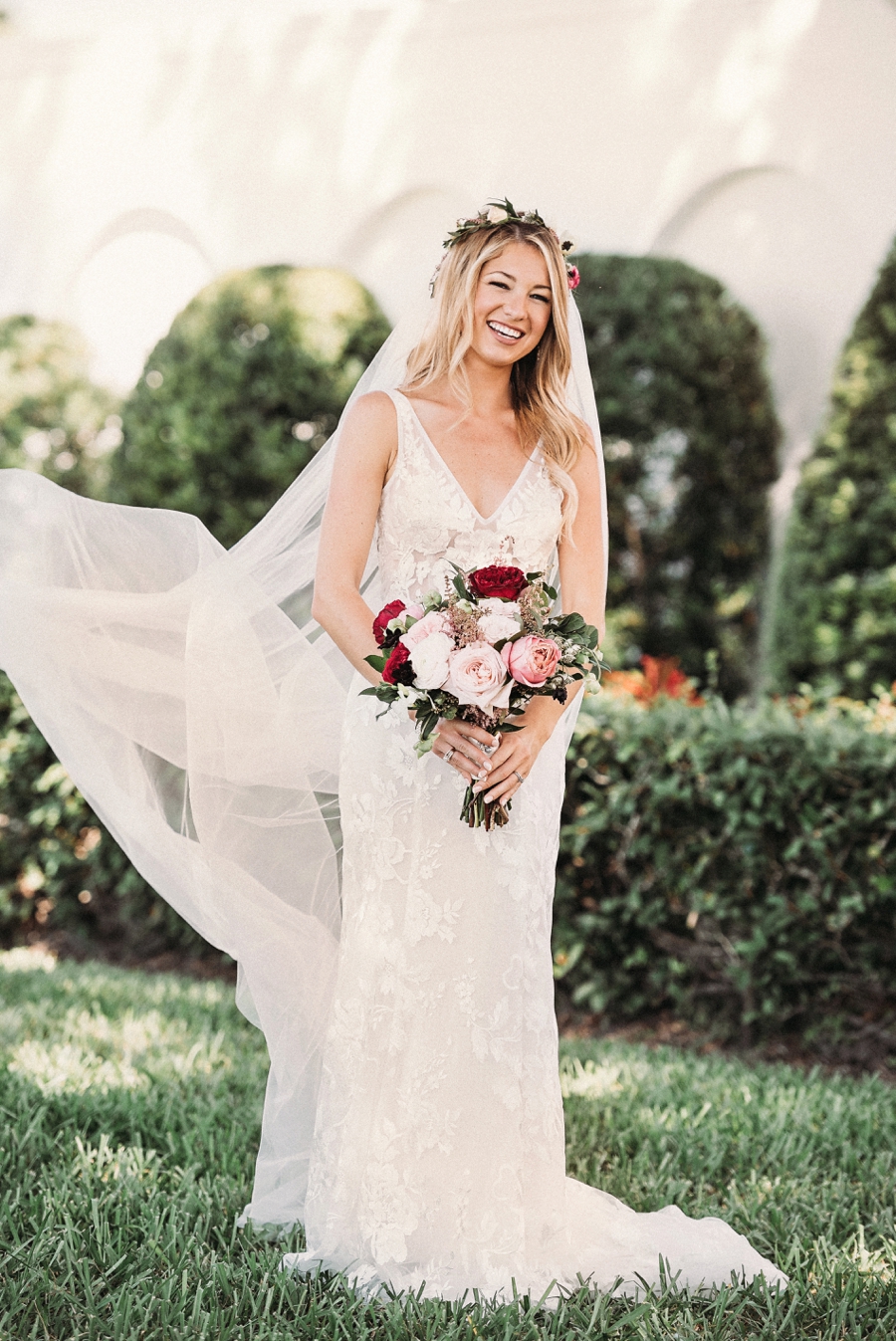 An Elegant Blush & Red Sarasota Wedding via TheELD.com