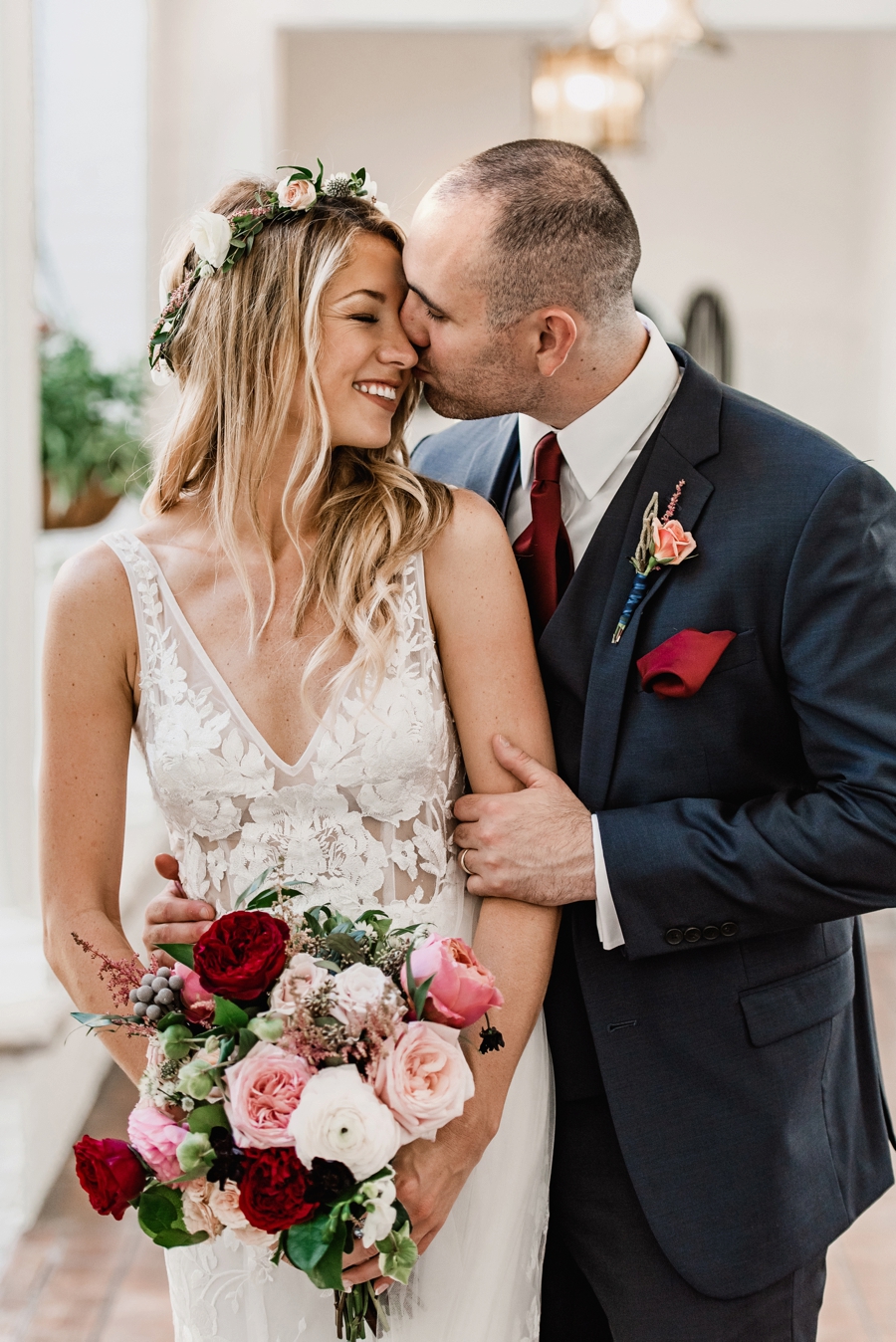 An Elegant Blush & Red Sarasota Wedding via TheELD.com