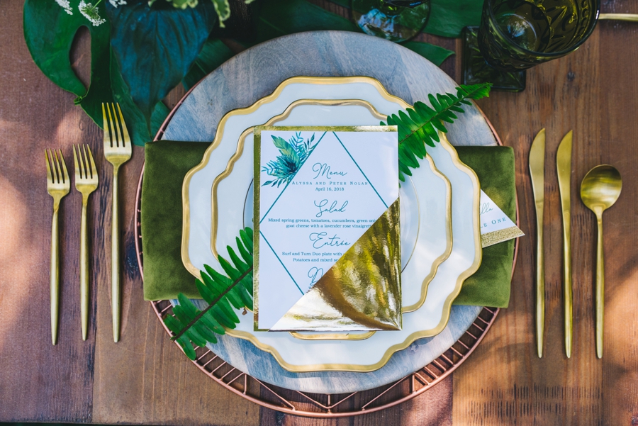 Modern Copper & Green Wedding Ideas via TheELD.com