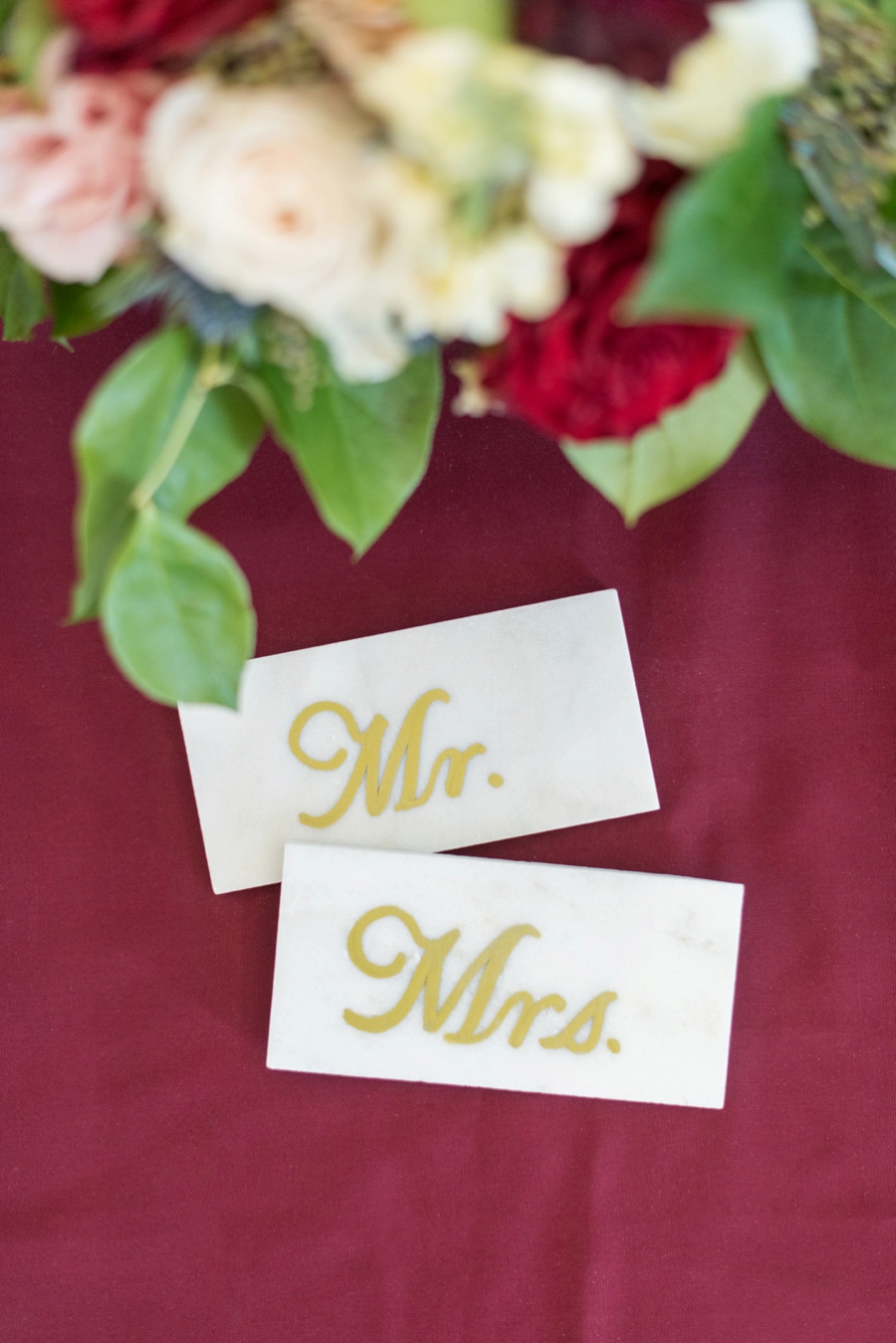 An Elegant Burgundy North Carolina Wedding via TheELD.com