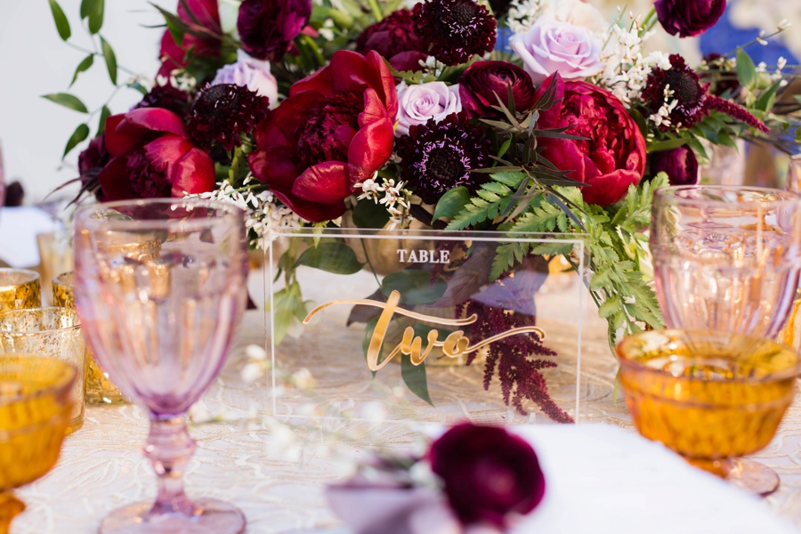 Lavender and Red Southern California Wedding Inspiration via TheELD.com