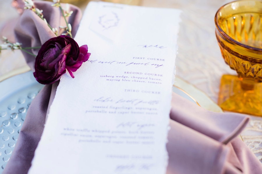 Lavender and Red Southern California Wedding Inspiration via TheELD.com