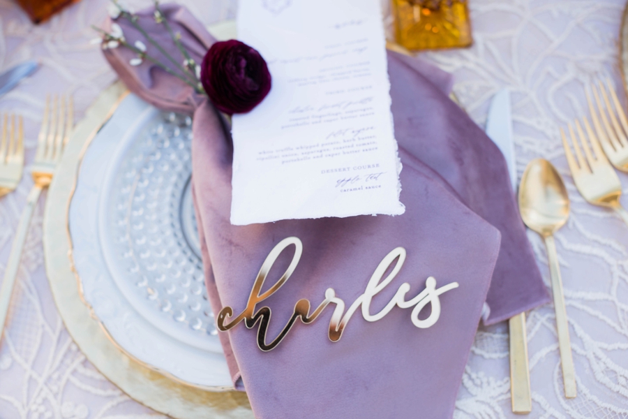 Lavender and Red Southern California Wedding Inspiration via TheELD.com