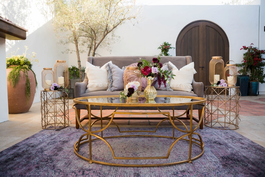 Lavender and Red Southern California Wedding Inspiration via TheELD.com