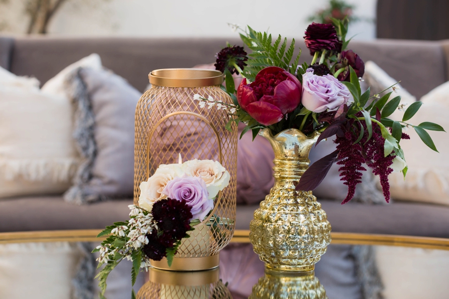 Lavender and Red Southern California Wedding Inspiration via TheELD.com