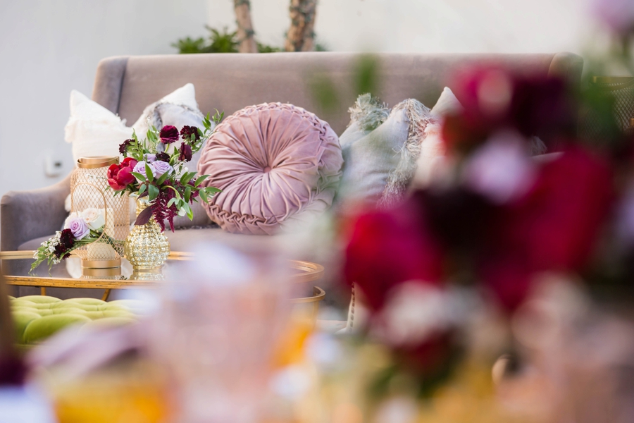 Lavender and Red Southern California Wedding Inspiration via TheELD.com