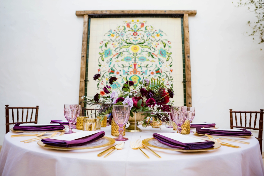 Lavender and Red Southern California Wedding Inspiration via TheELD.com