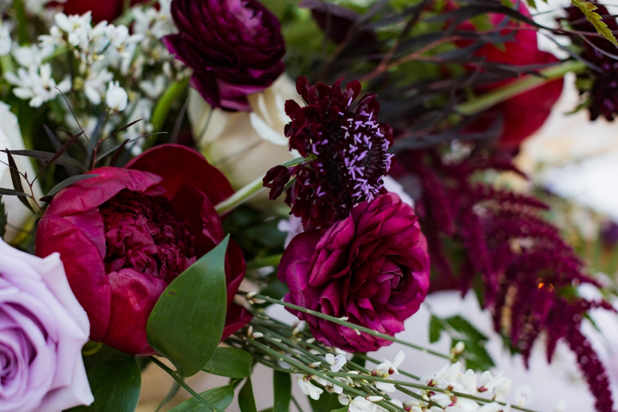 Lavender and Red Southern California Wedding Inspiration via TheELD.com