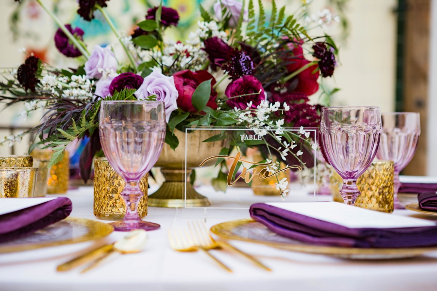 Lavender and Red Southern California Wedding Inspiration via TheELD.com