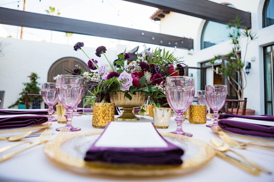 Lavender and Red Southern California Wedding Inspiration via TheELD.com