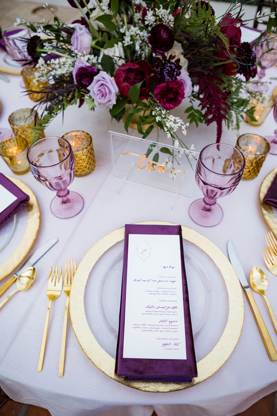 Lavender and Red Southern California Wedding Inspiration via TheELD.com