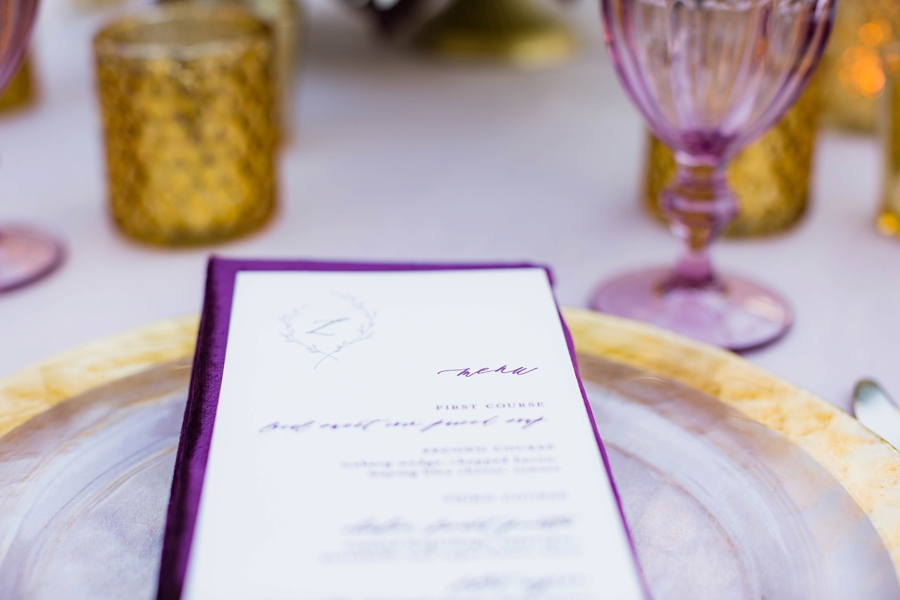 Lavender and Red Southern California Wedding Inspiration via TheELD.com