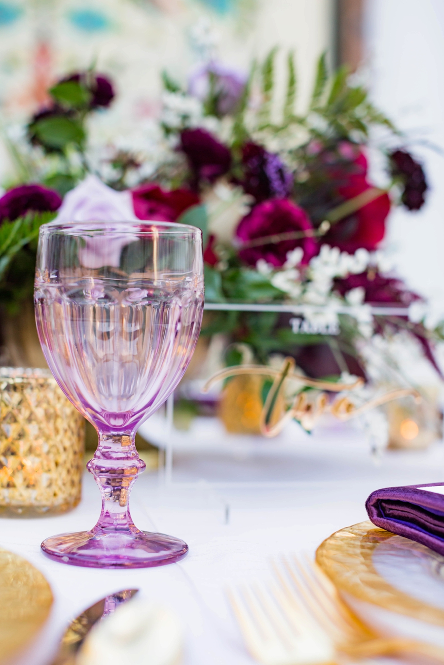 Lavender and Red Southern California Wedding Inspiration via TheELD.com