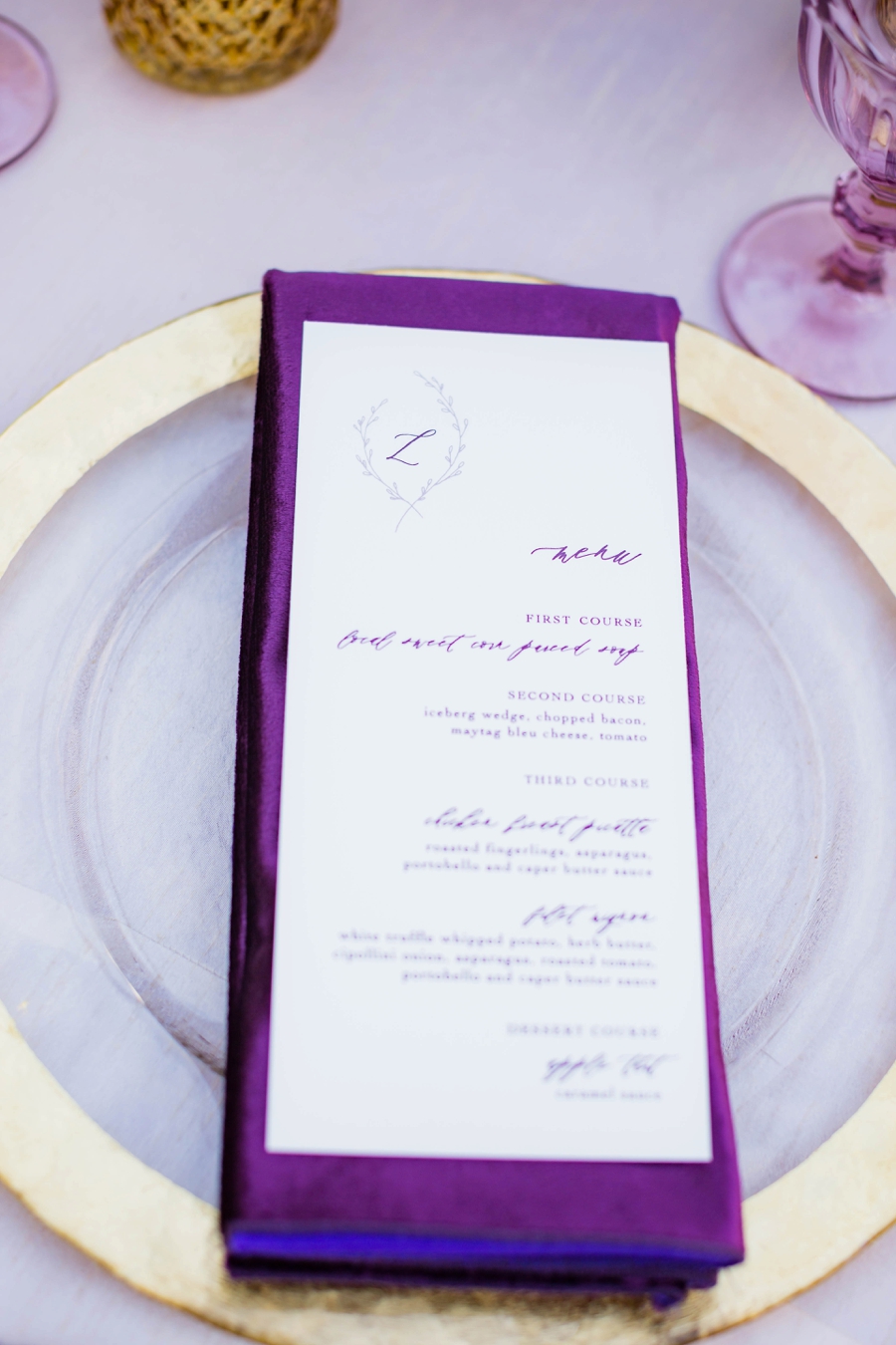 Lavender and Red Southern California Wedding Inspiration via TheELD.com