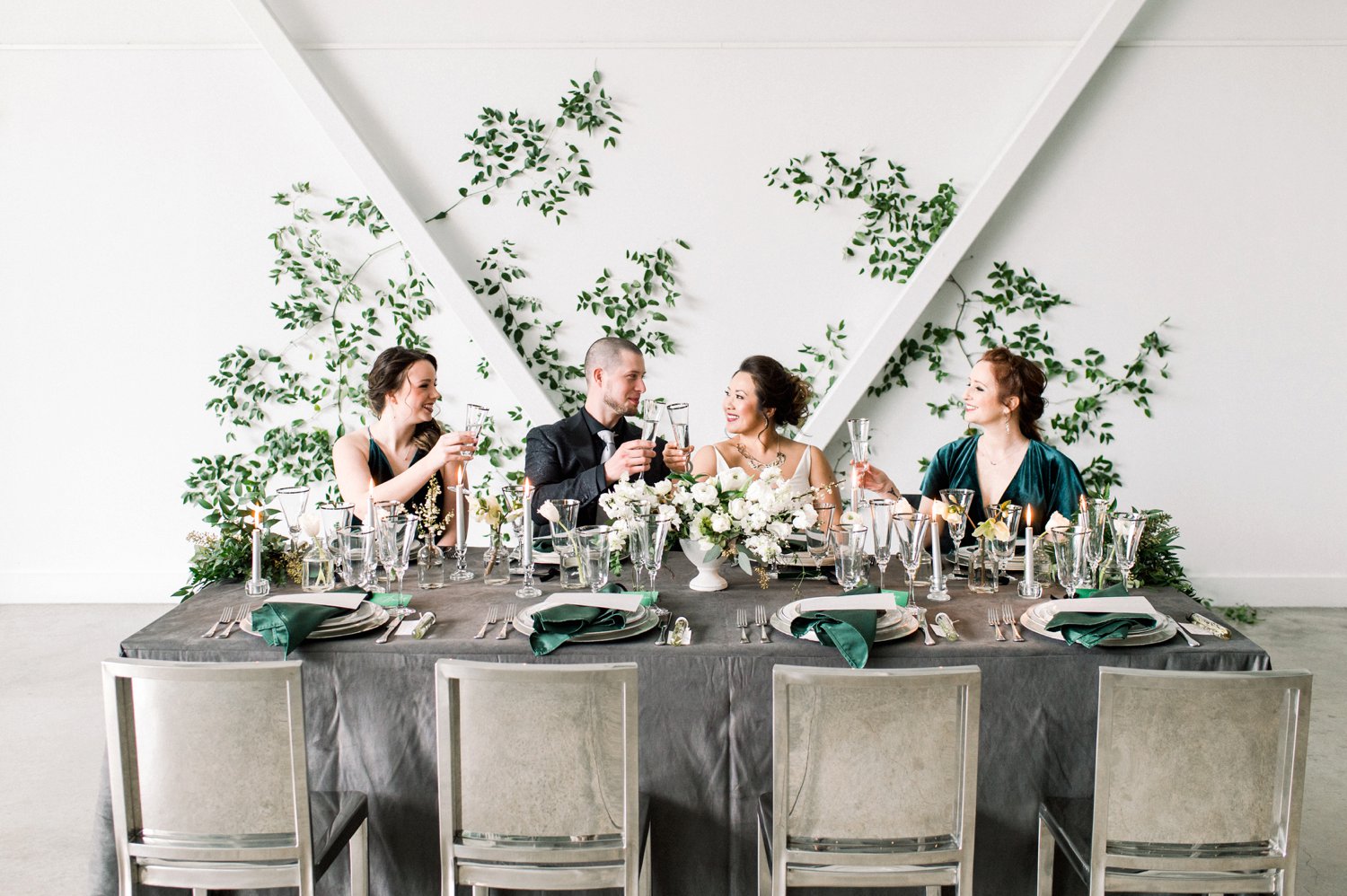 Sophisticated & Modern Green Wedding Ideas via TheELD.com