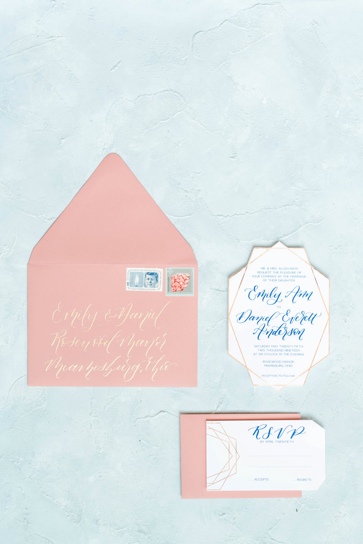 Organic Pink and Navy Wedding Ideas via TheELD.com