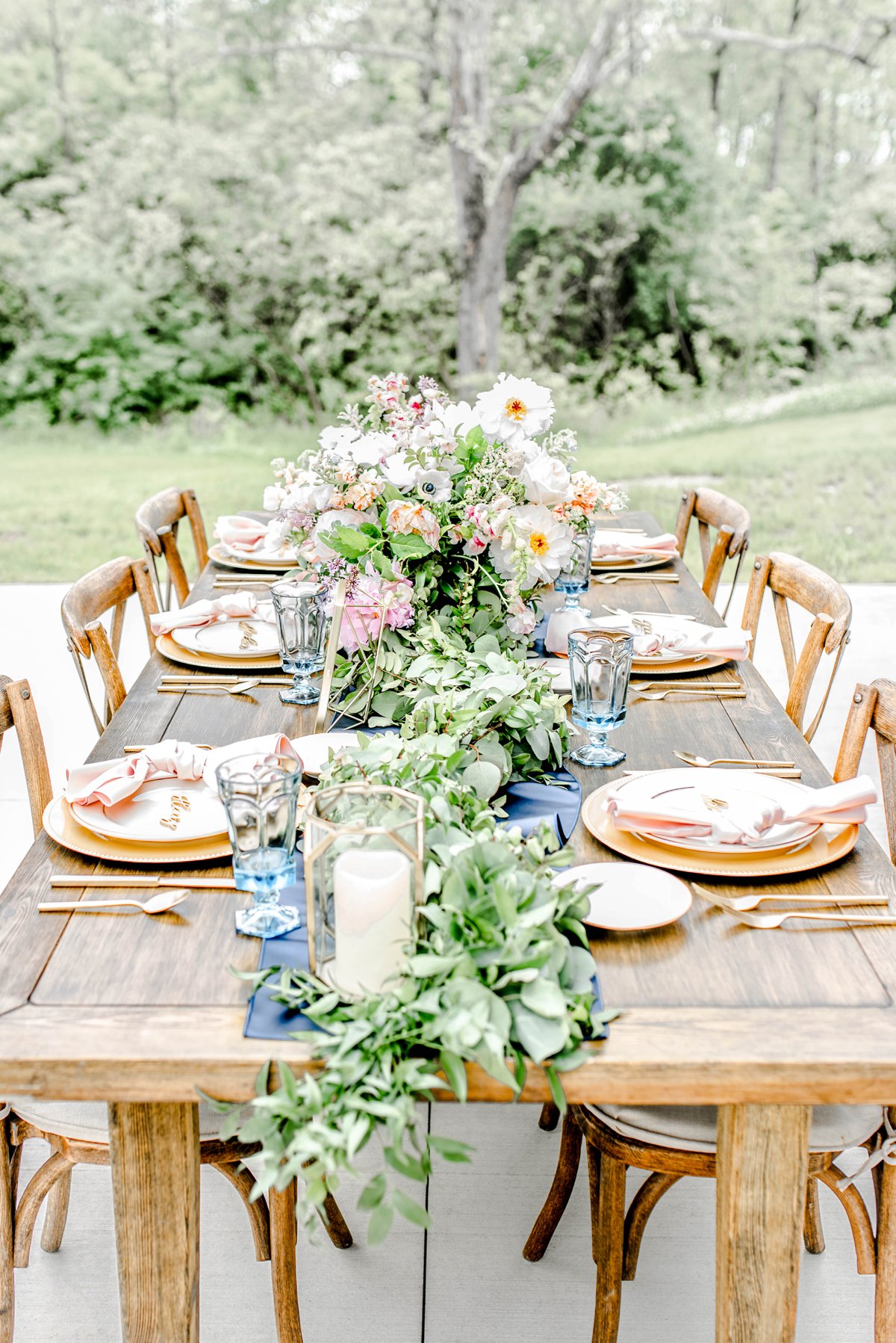 Organic Pink and Navy Wedding Ideas via TheELD.com