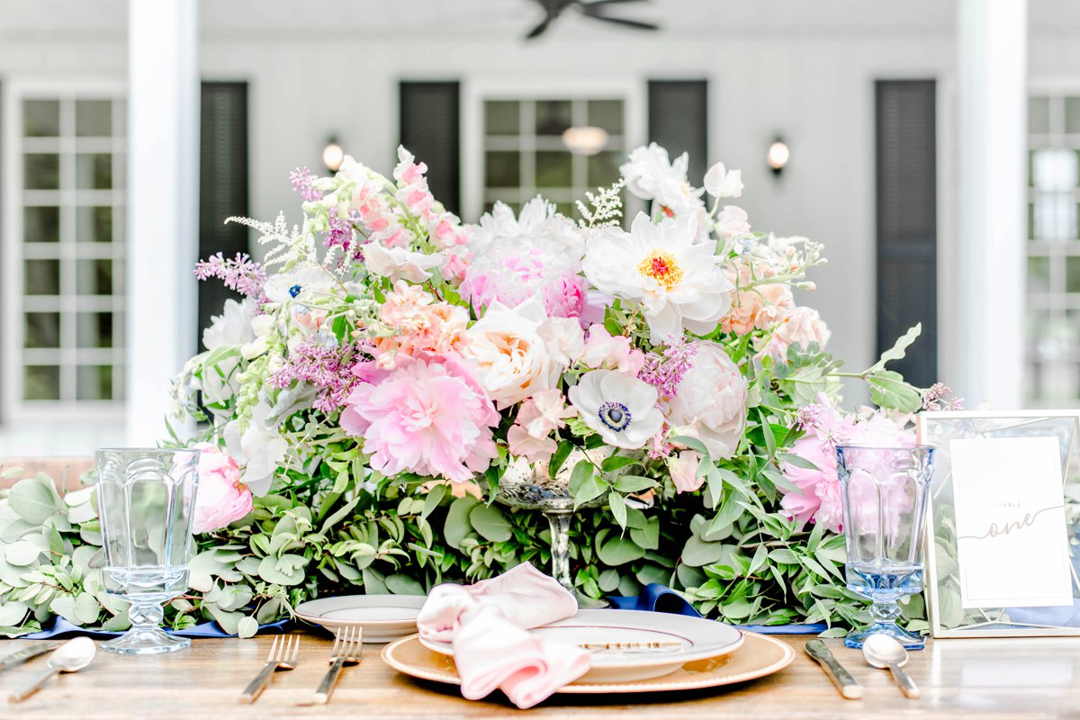 Organic Pink and Navy Wedding Ideas via TheELD.com