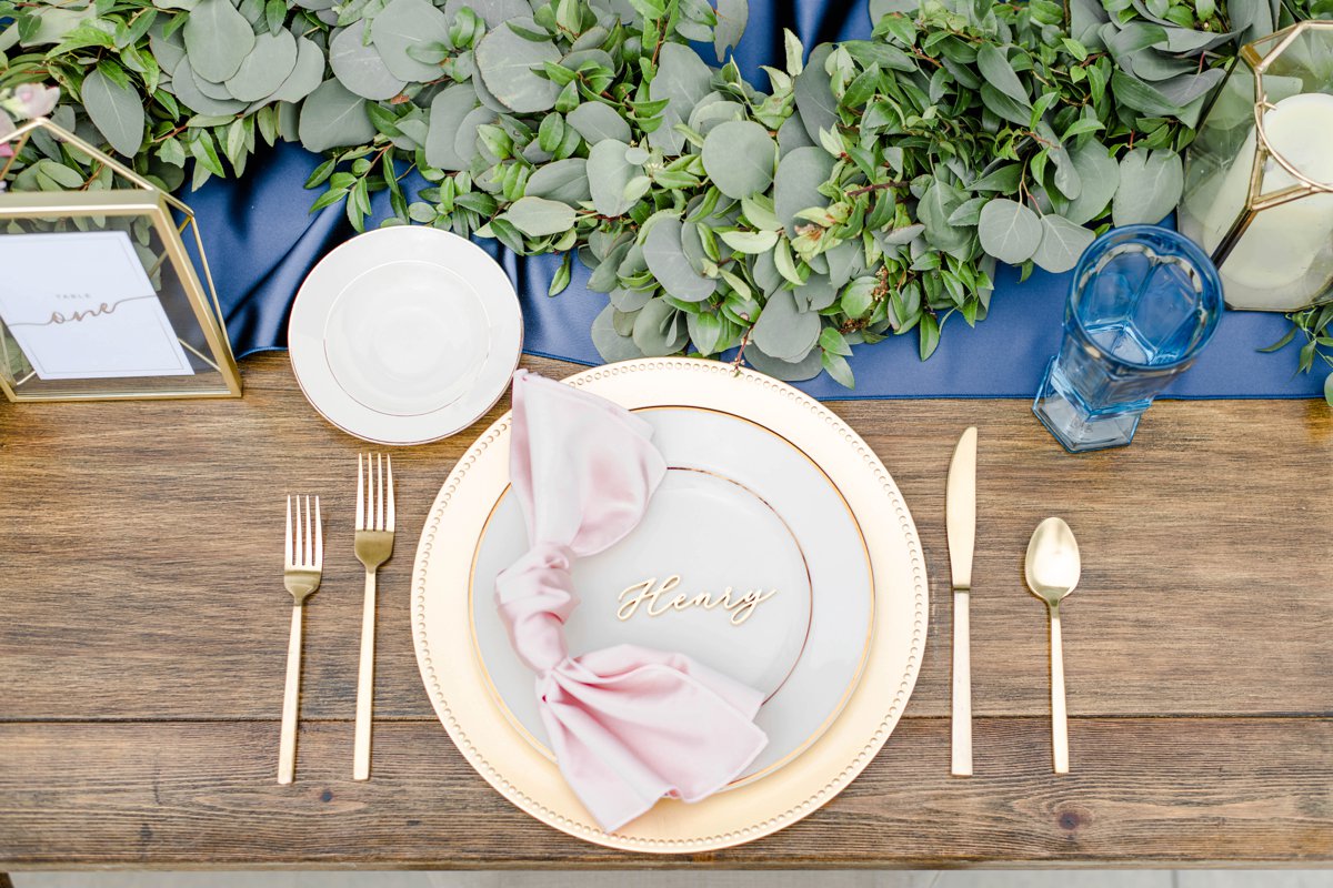 Organic Pink and Navy Wedding Ideas via TheELD.com