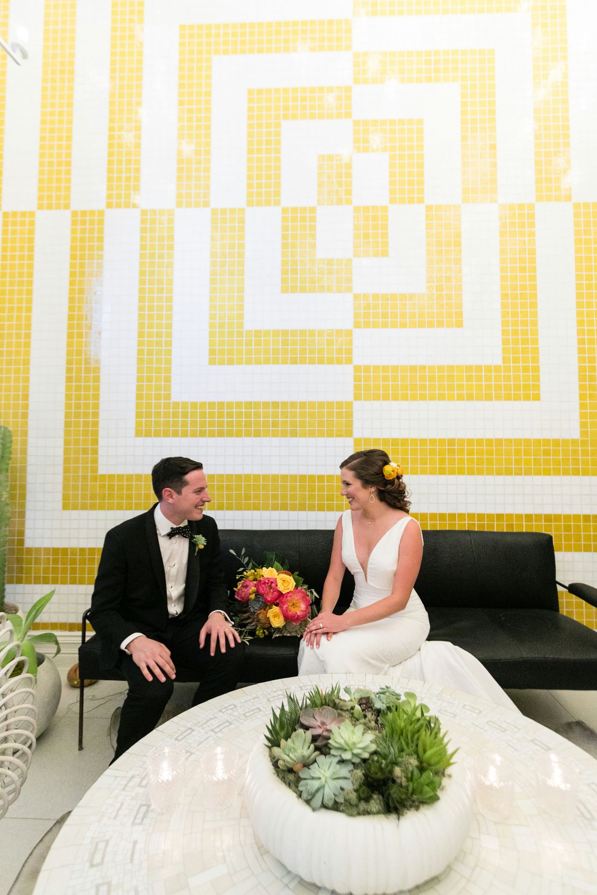 Vibrant Jungle Inspired Palm Springs Wedding via TheELD.com