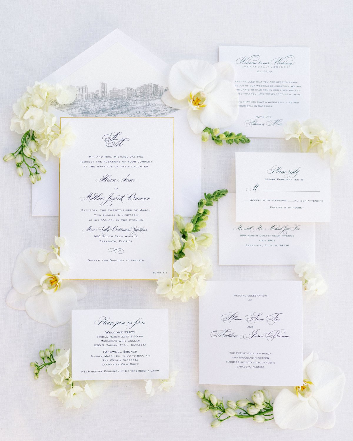 A White Modern Romantic Sarasota Wedding via TheELD.com