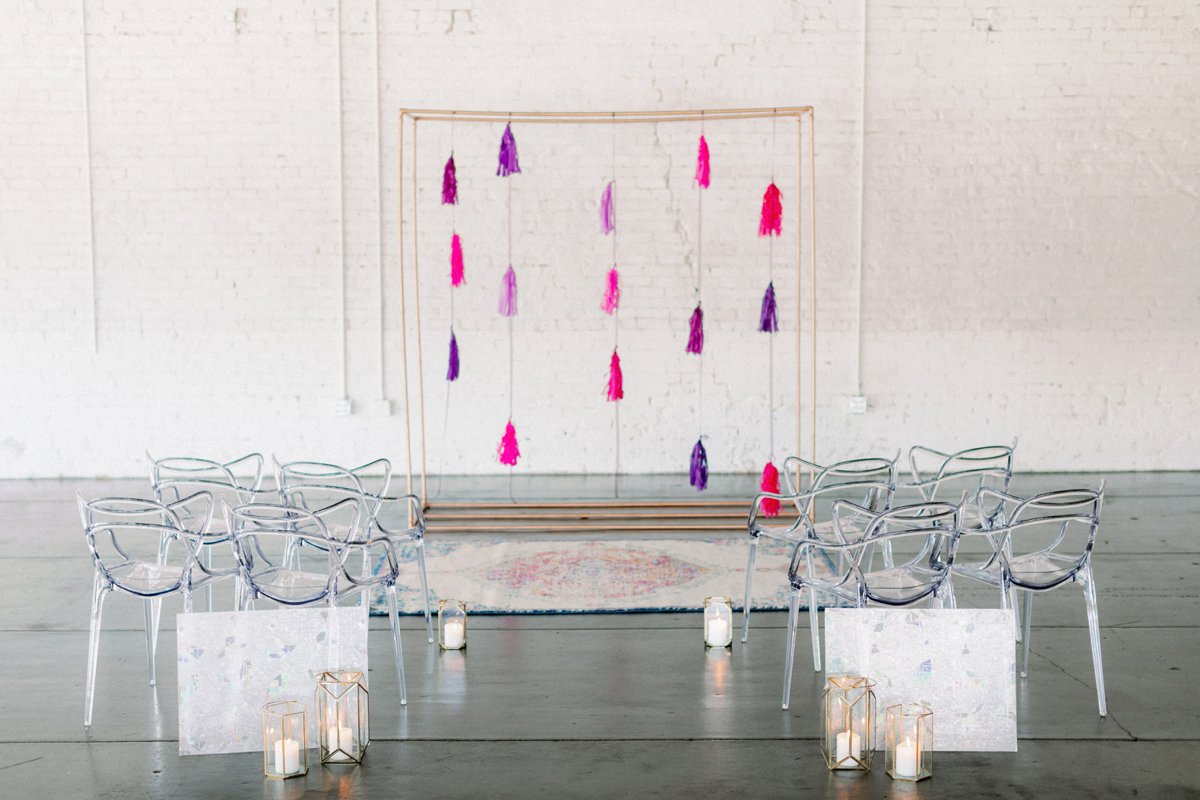 Colorful Stained Glass Inspired Wedding Design via TheELD.com