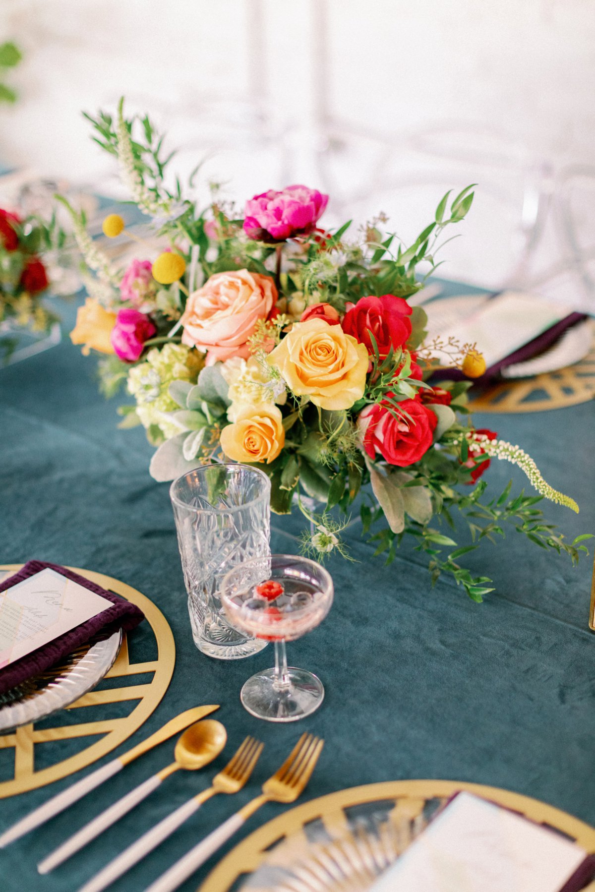 Colorful Stained Glass Inspired Wedding Design via TheELD.com