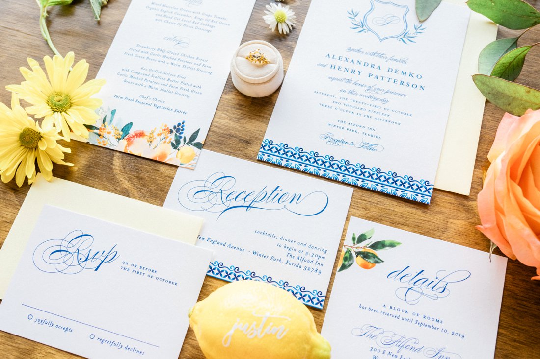 Chic Citrus Italian Inspired Wedding Ideas via TheELD.com