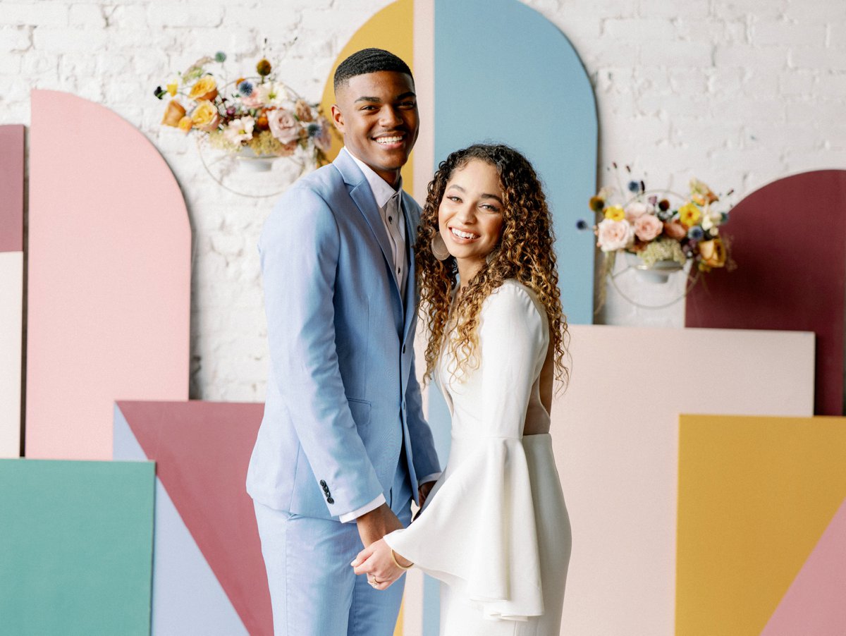 Colorful Retro Wedding Ideas via TheELD.com