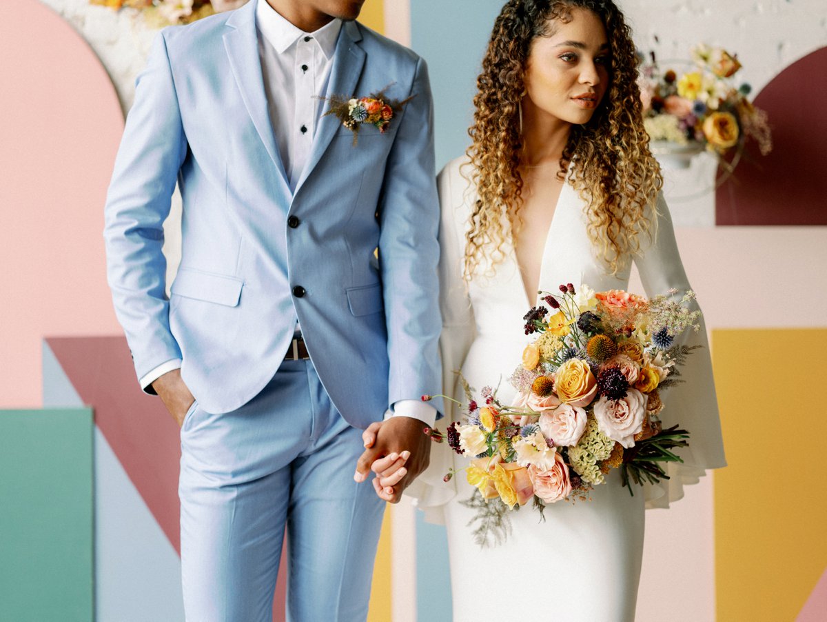 Colorful Retro Wedding Ideas via TheELD.com