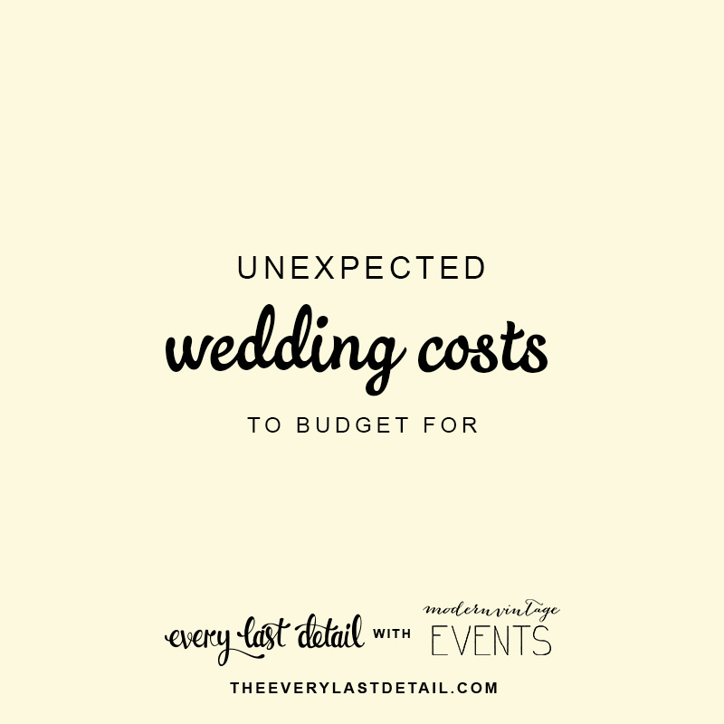 Unexpected Wedding Costs to Budget For via TheELD.com