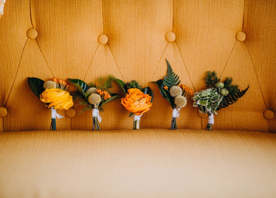 Mid Century Teal & Orange Wedding Ideas via TheELD.com