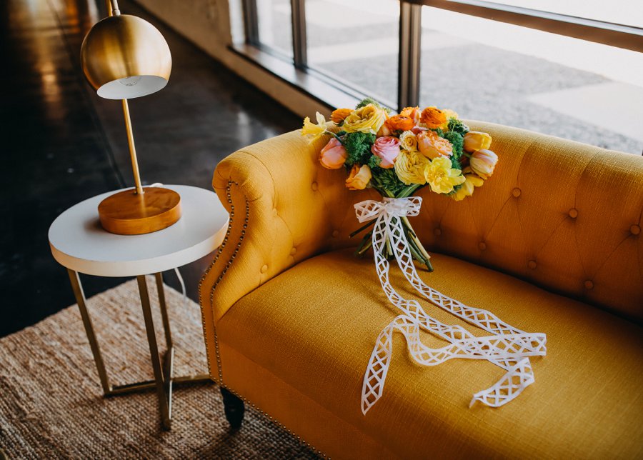 Mid Century Teal & Orange Wedding Ideas via TheELD.com