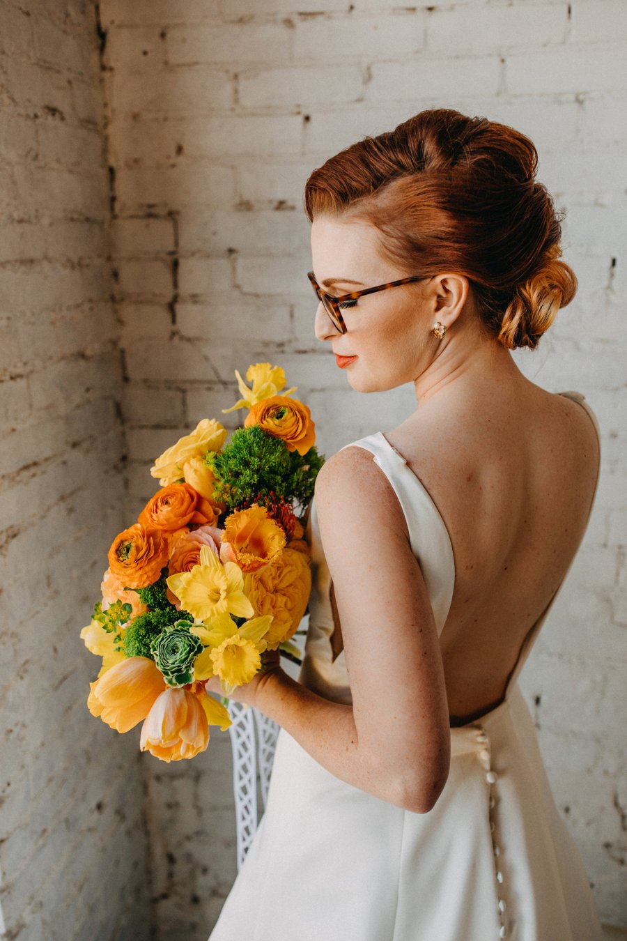 Mid Century Teal & Orange Wedding Ideas via TheELD.com