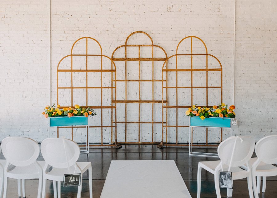 Mid Century Teal & Orange Wedding Ideas via TheELD.com